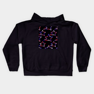 Fast Stars Red White Blue on Black Repeat 5748 Kids Hoodie